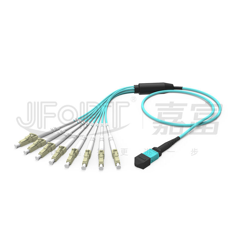 MPO - LC-Ausbruch-Verbindungskabel 2.0mm Fanout LC DX mit Clip Millimeterstandardverlust-Zwinge
