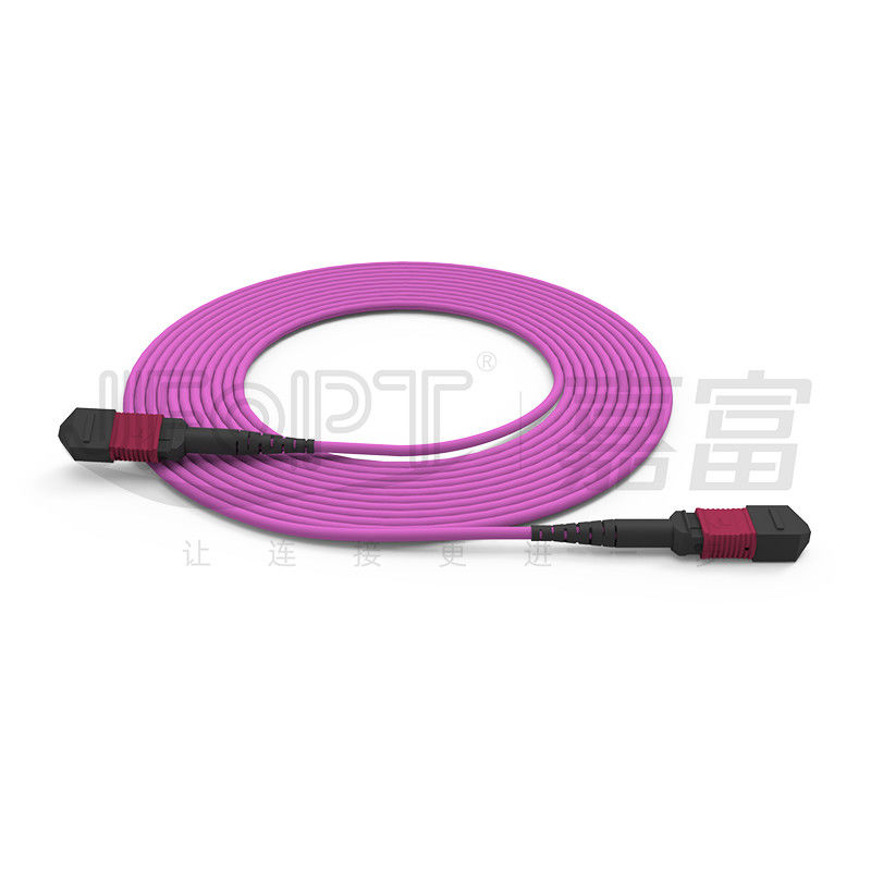 MPO-MPO einröhriger Stamm verkabeln 12 Kerne 2.0mm OM3 OM4 Violet Fiber Cable