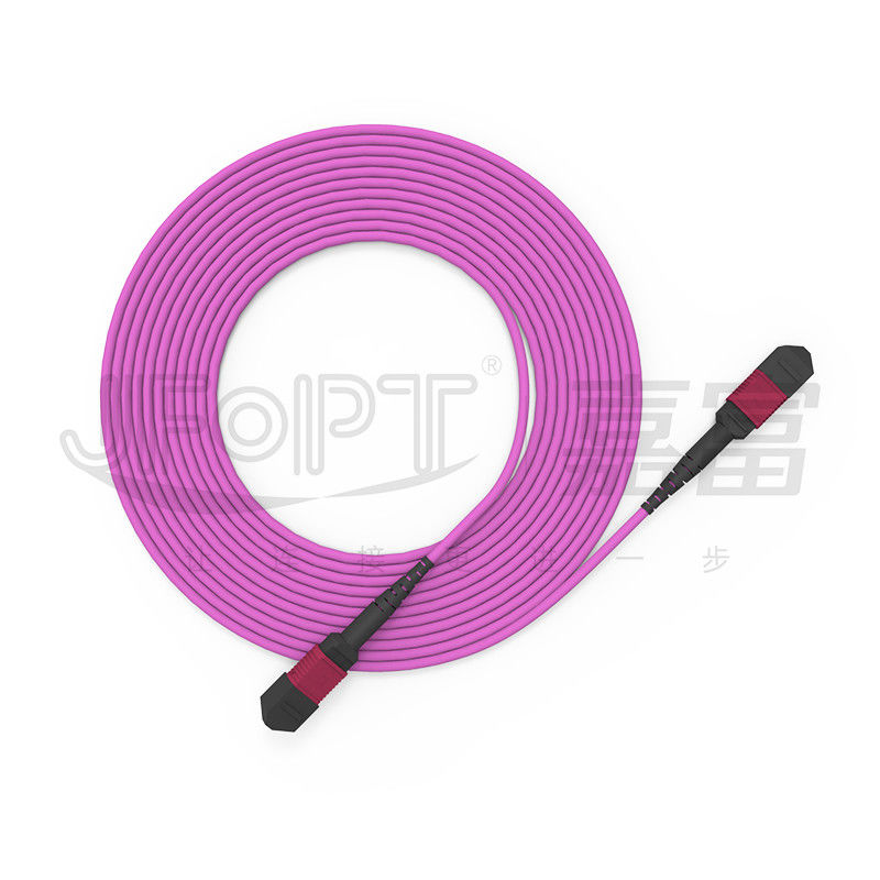 MPO-MPO einröhriger Stamm verkabeln 12 Kerne 2.0mm OM3 OM4 Violet Fiber Cable