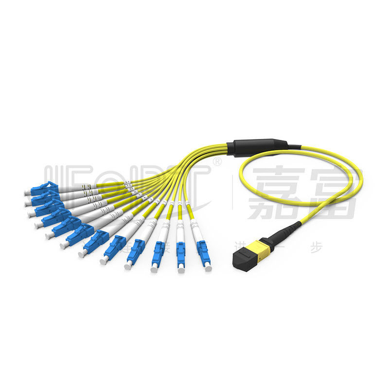 12 Fasern betreiben 50/125 3.0mm LSZH des Aqua MPO-Ausbruch-Kabel-MPO-LC/SC/FC/ST in mehreren Betriebsarten