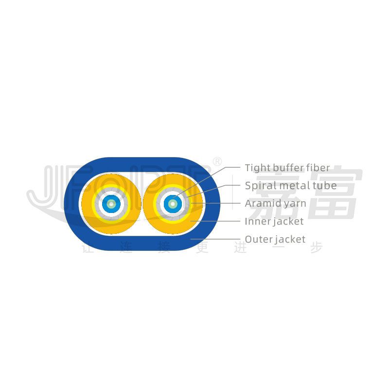 Gepanzertes Vorkabel Dual Core-Lichtwellenleiter-3.0mm gepanzert mit gewundenem Rohr