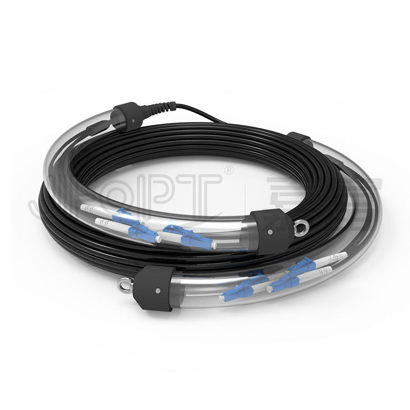LC/UPC-LC/UPC Patch Cord 12-96 Kerne G652D/G657A1/G657A2 eng buffert mit Zieh-Auge-Kit