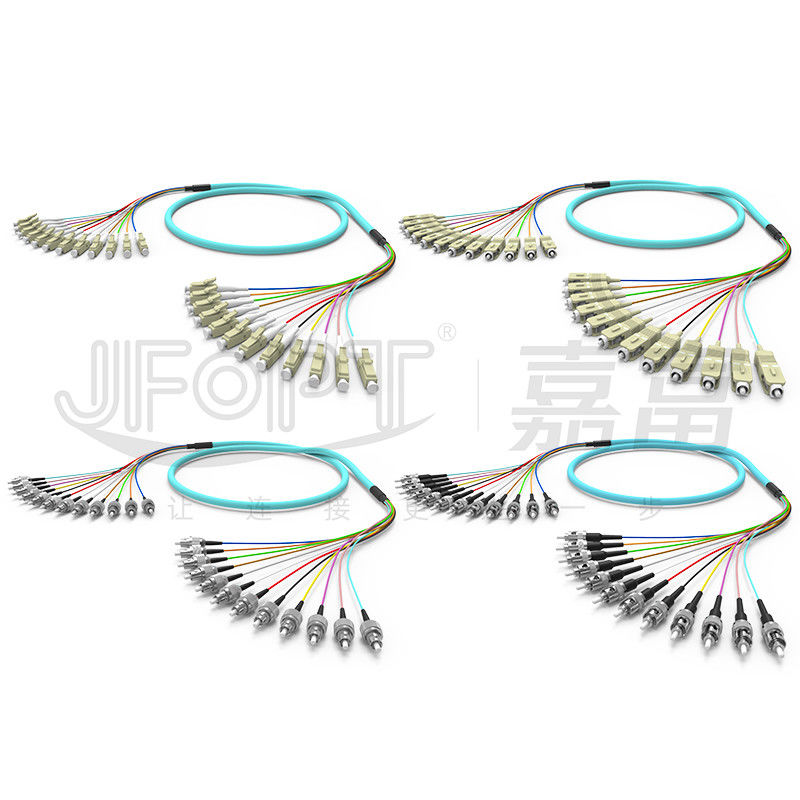 10 Gigabit Bandverzweigung Multimode Patch Cord 2-24 Kerne OM3/OM4 Aqua LSZH Verzweigung 2.0/3.0mm