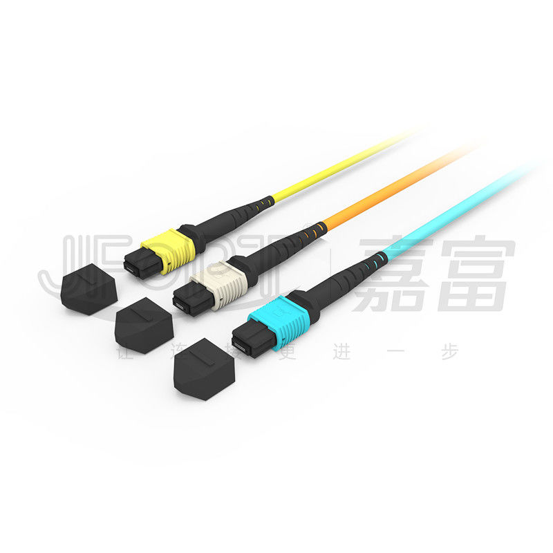 12 Kerne Geschwindigkeit MPO Patch Cord Aqua Farbe für Datencenterverbindung 10G Multi-Mode OM3 Glasfaser Patch Cord
