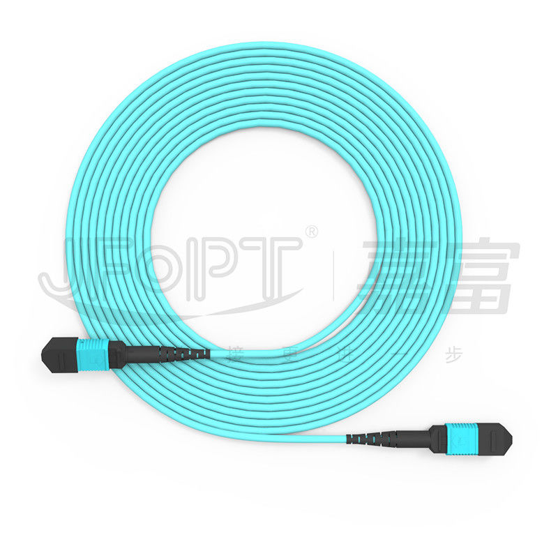 MPO-MPO Trunk Cable Aqua Round Boot Glasfaser Pigtail Patch Cord für vielseitige Netzwerklösungen