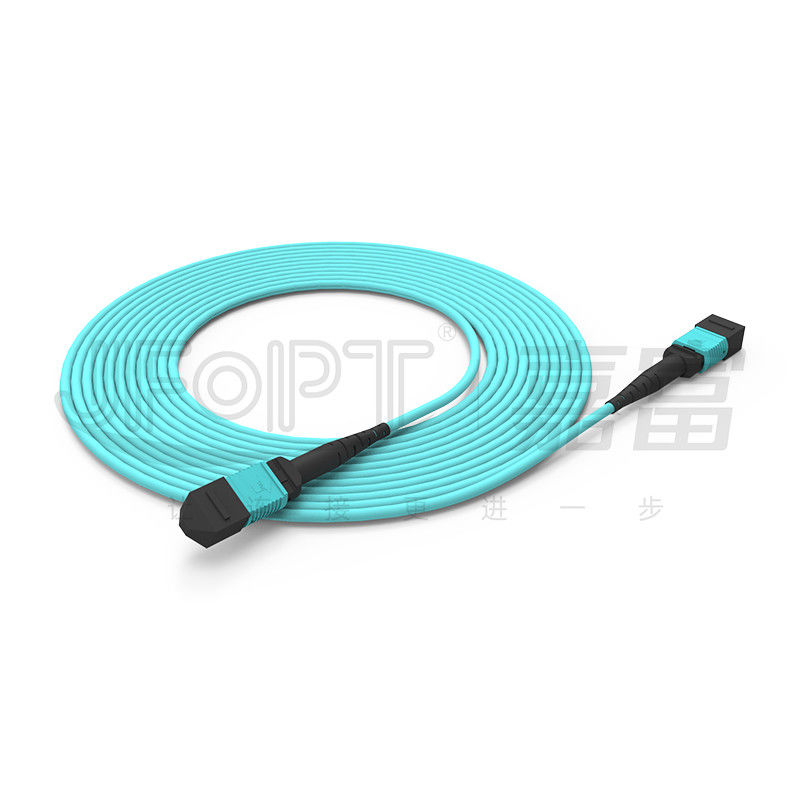 MPO-MPO Trunk Cable Aqua Round Boot Glasfaser Pigtail Patch Cord für vielseitige Netzwerklösungen