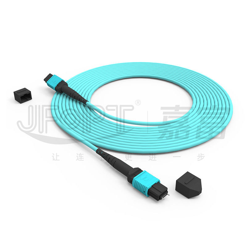 MPO-MPO Trunk Cable Aqua Round Boot Glasfaser Pigtail Patch Cord für vielseitige Netzwerklösungen