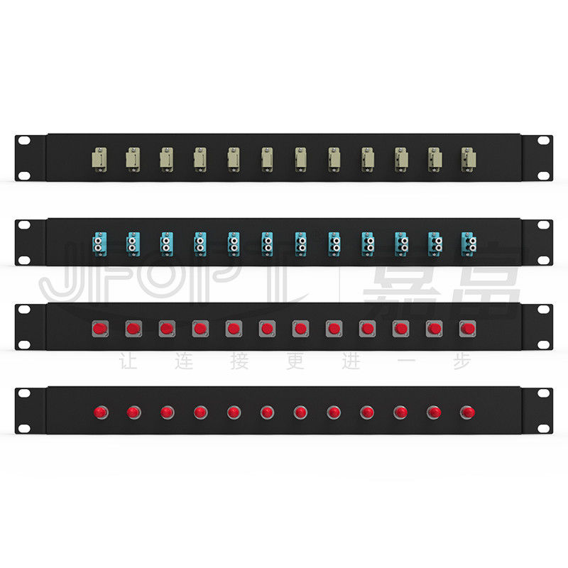 LC/SC/FC/ST Rack Mount Fiber Patch Panel 12/24core mit 19-Zoll-Größe Türknopf Öffnung
