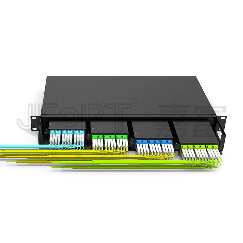 19 Zoll 1U 96 Kern 4 Stück Modulbox MPO Patch Panel ODF mit Standarddrahtsequenz LC Metallrack montiert