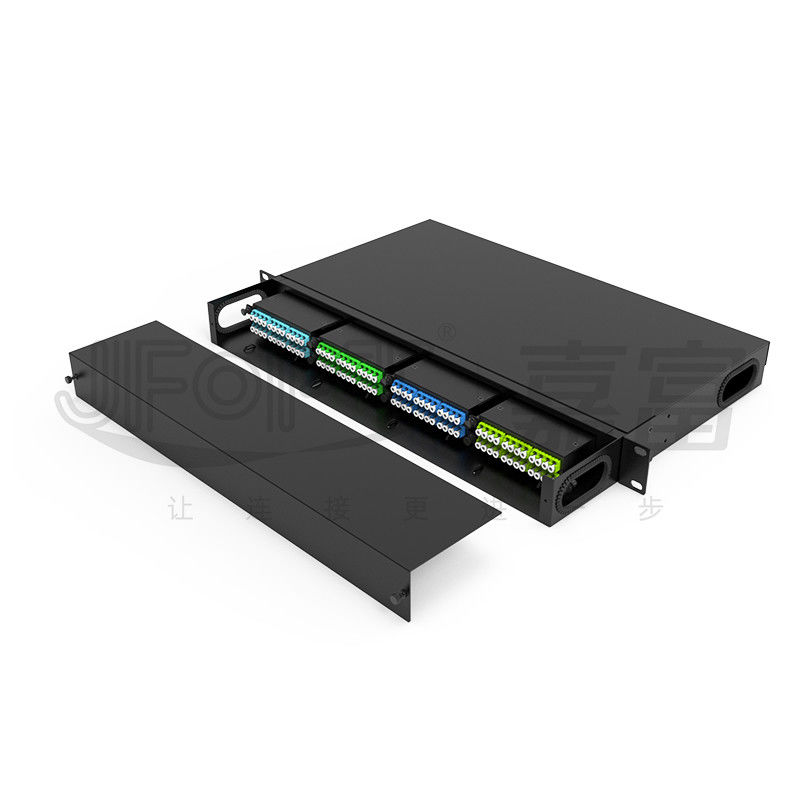 19 Zoll 1U 96 Kern 4 Stück Modulbox MPO Patch Panel ODF mit Standarddrahtsequenz LC Metallrack montiert