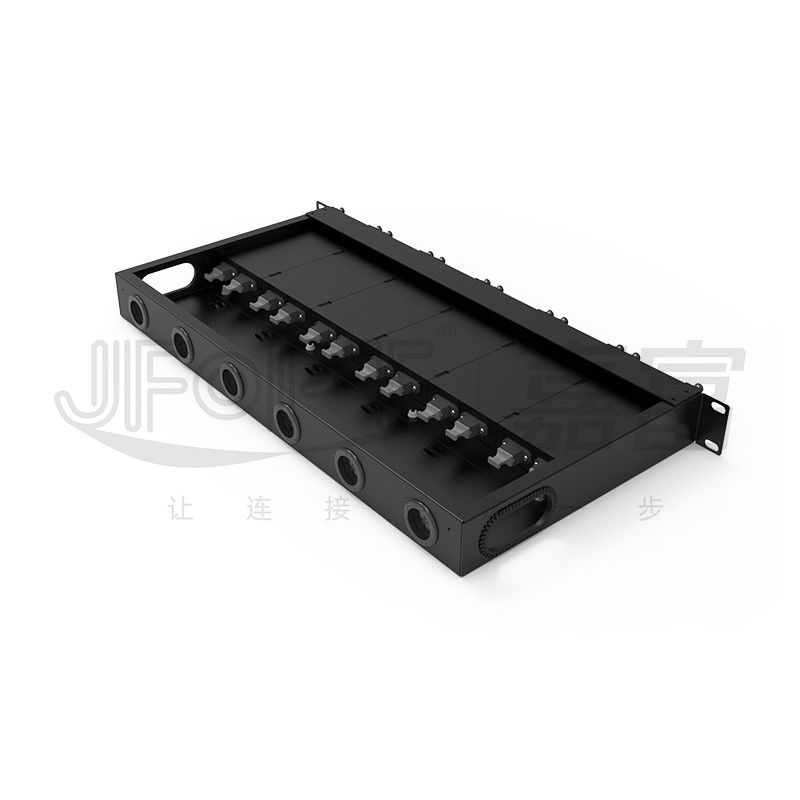 1U MPO-LC G657A1 144 Kerne Dichte Hohe Dichte Verbindungskiste mit LC-Adapter kaltgewalztes Stahlwerk