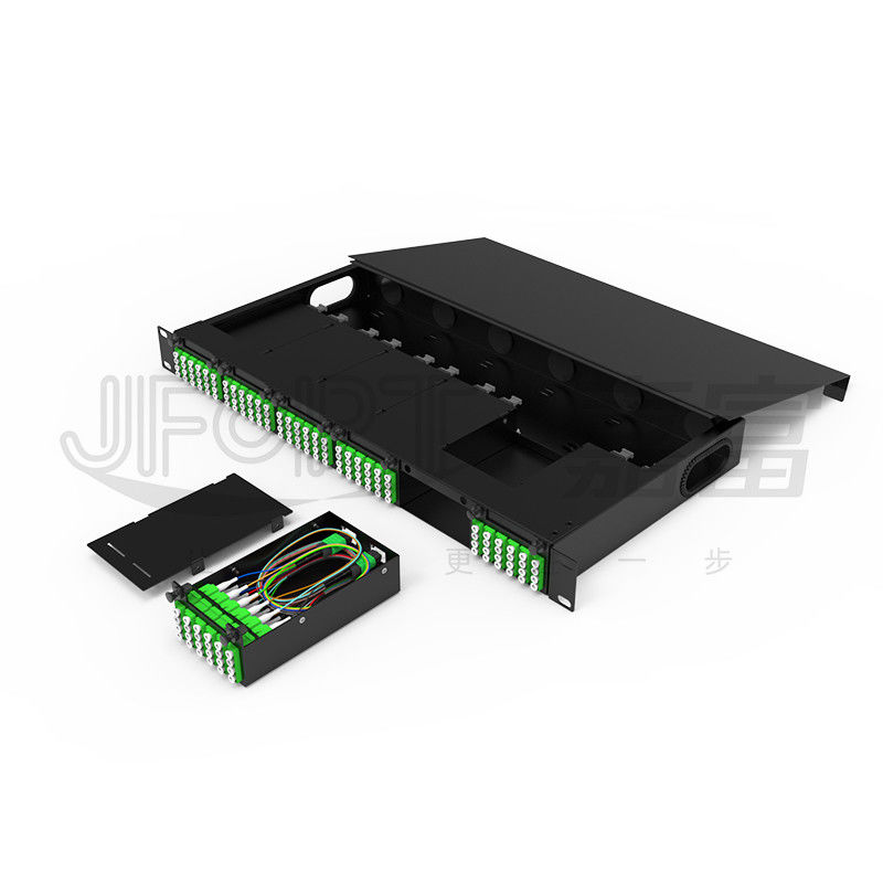 Modulares Fahrwerk mit hoher Dichte für LC-Vierfachadapter MPO SM SL 144-Kern-MPO-LC-Patch-Panel