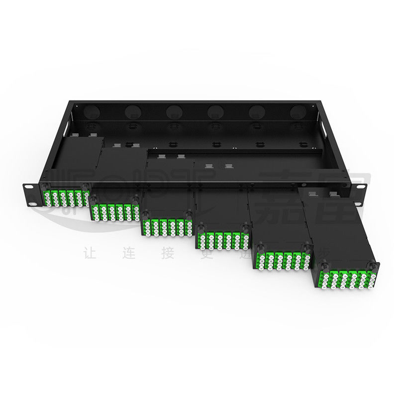 Modulares Fahrwerk mit hoher Dichte für LC-Vierfachadapter MPO SM SL 144-Kern-MPO-LC-Patch-Panel