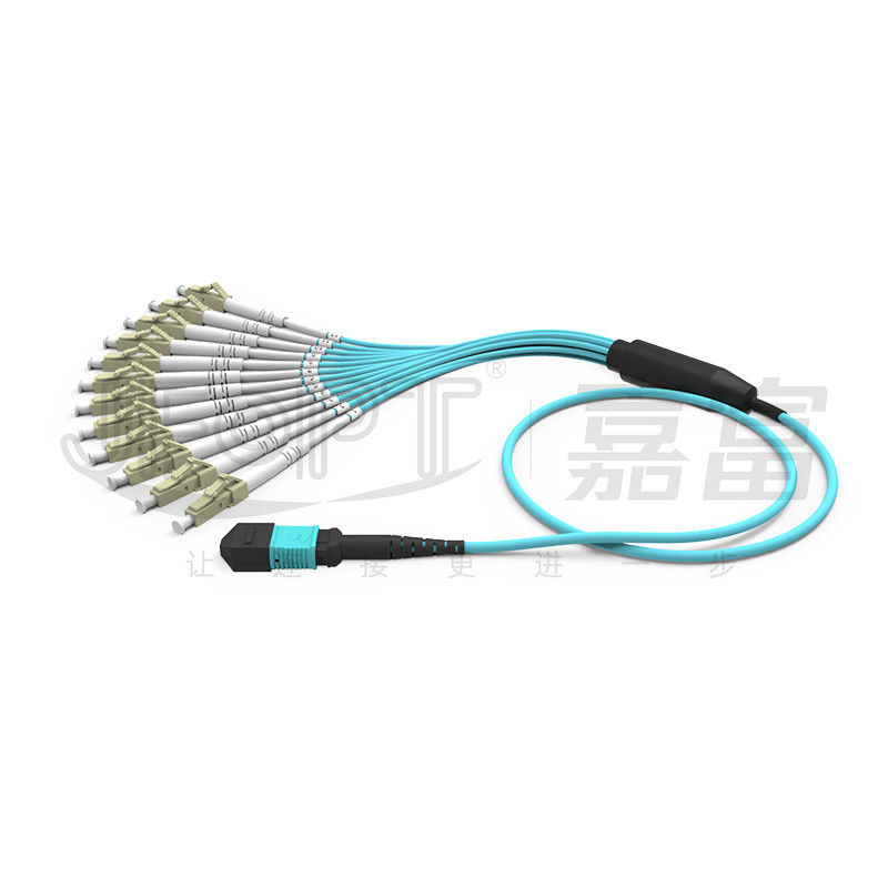 MPO Patch Cord OM3 OM4 MPO-LC Breakout Kabel 1 3 5 10 Meter LSZH/PVC Jacke 850/1300nm Aqua