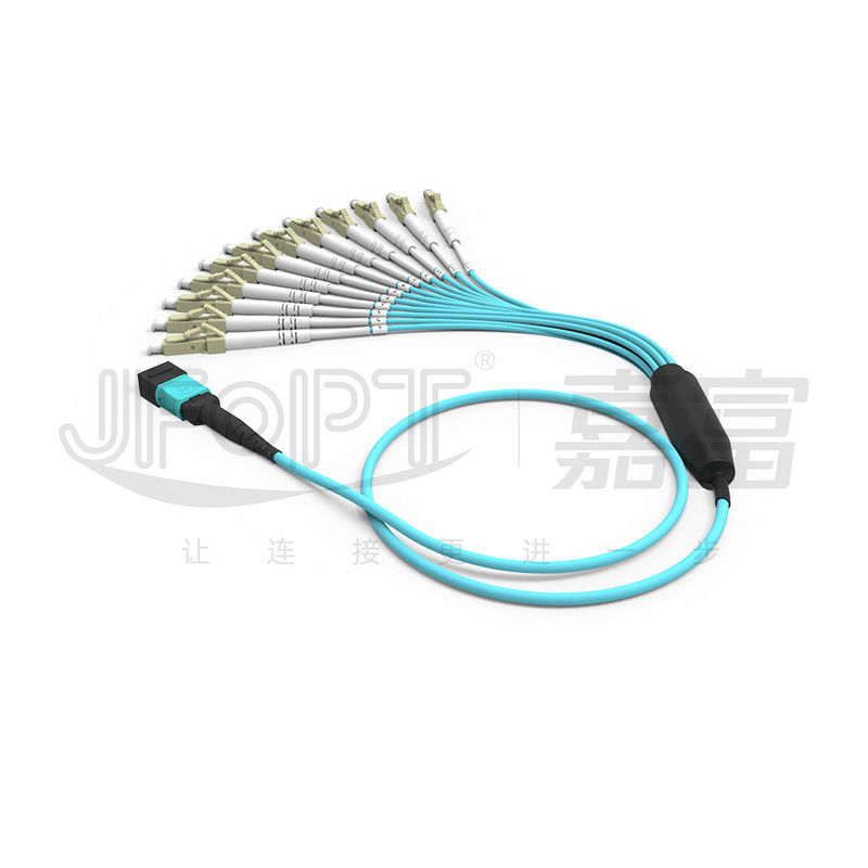 MPO Patch Cord OM3 OM4 MPO-LC Breakout Kabel 1 3 5 10 Meter LSZH/PVC Jacke 850/1300nm Aqua