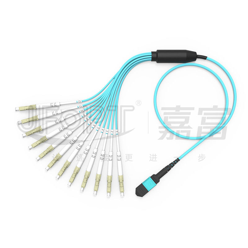 MPO Patch Cord OM3 OM4 MPO-LC Breakout Kabel 1 3 5 10 Meter LSZH/PVC Jacke 850/1300nm Aqua