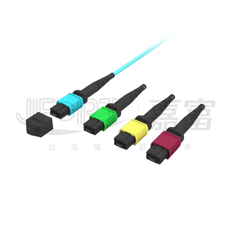 MPO Patch Cord OM3 OM4 MPO-LC Breakout Kabel 1 3 5 10 Meter LSZH/PVC Jacke 850/1300nm Aqua